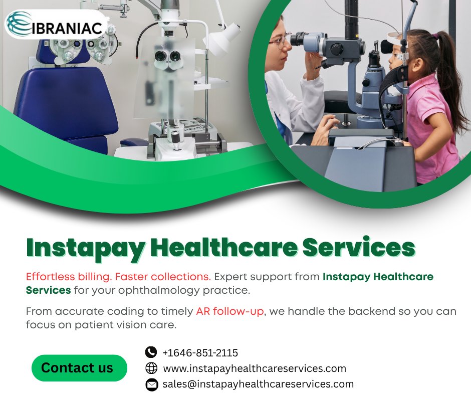 Partner with experts who understand the complexities of eye care billing.
instapayhealthcareservices.com/ophthalmology-… sales@instapayhealthcareservices.com  +16468512115  #instapayhealthcareservices  #eyecare #eyehealth #visioncare #medicalbilling #revenuemanagement #ophthalmologybillingsolutions