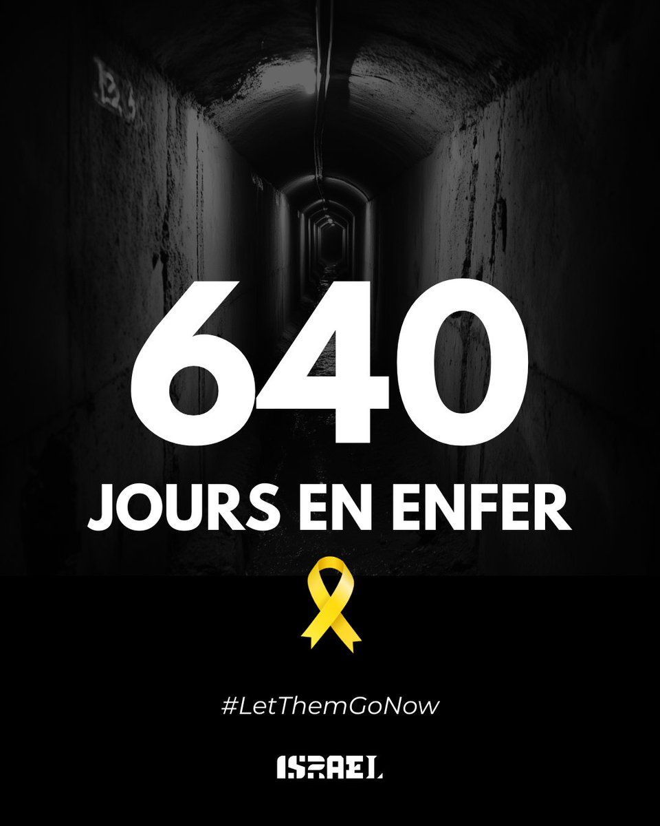 IsraelenFR's tweet image. 640 jours.

640 jours que nos otages sont retenus là-bas, loin de leurs familles, de leurs enfants, de leur vie.
🎗️ Assez. Rendez-les maintenant.

Chaque jour compte. Chaque seconde est une éternité.

#BringThemHomeNow #Otages #Israël #640Jours #PasUnDeMoins