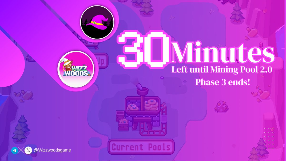Mining Pool 2.0 Phase 3 ends in 30 minutes!🧙

🪄🪄 Phase 4 registration starts tomorrow.👀