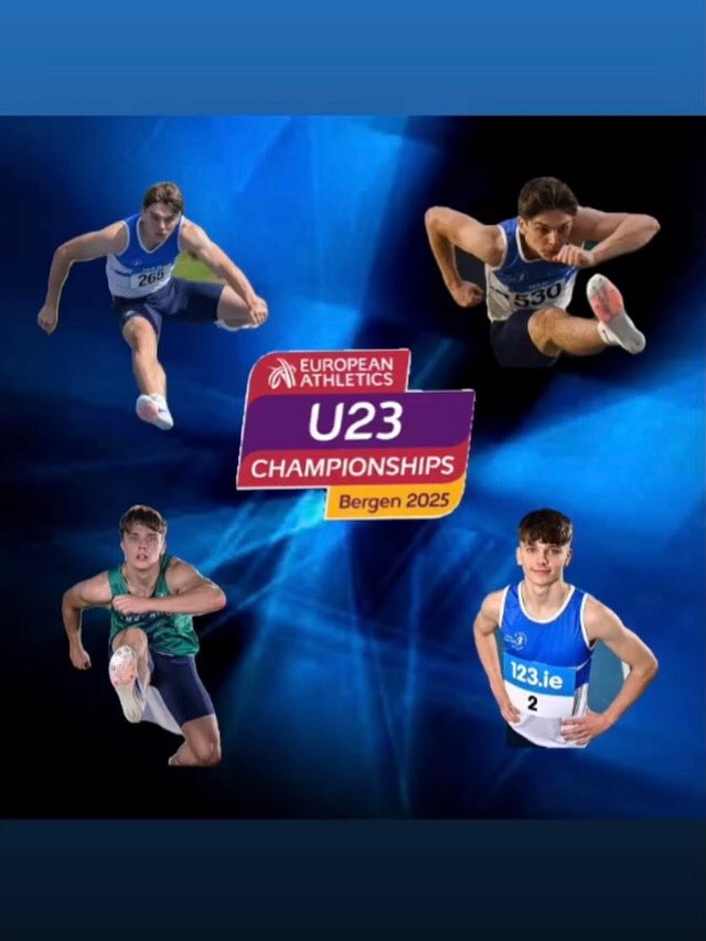 Huge congratulations to Adam Nolan who has been selected to represent Ireland at the upcoming European U23 Championships to be held in Bergen, Norway from the 17th to 20th July. Adam will compete in the 110m hurdles. Well done Adam on a fantastic achievement 👏👏