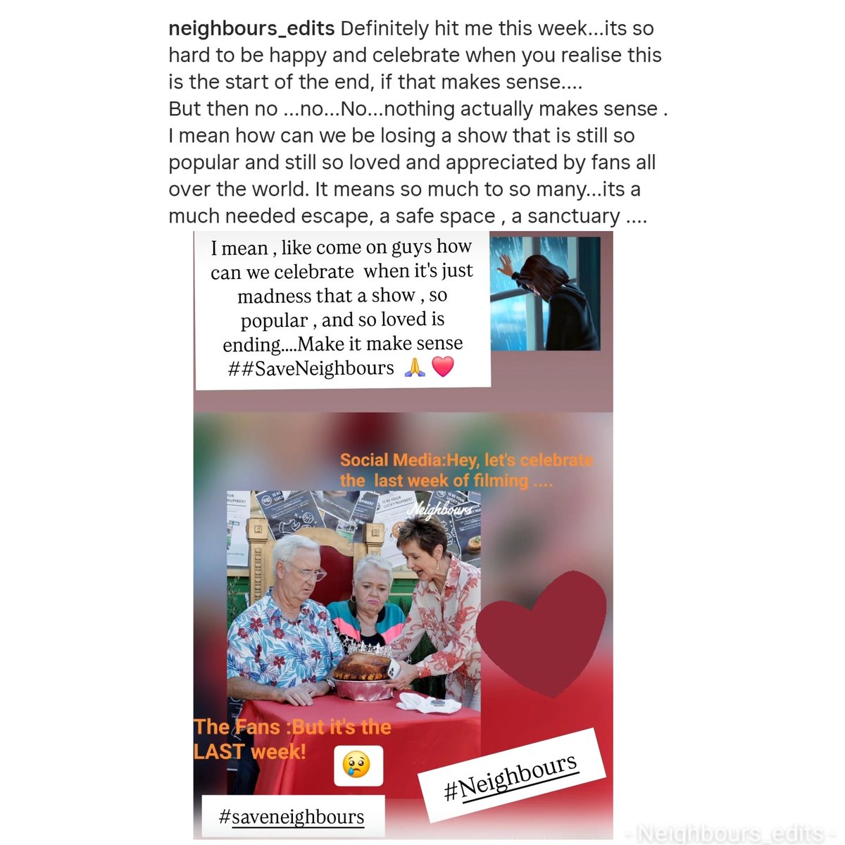 neighbours_edit's tweet image. Just two words this morning #SaveNeighbours @neighbours