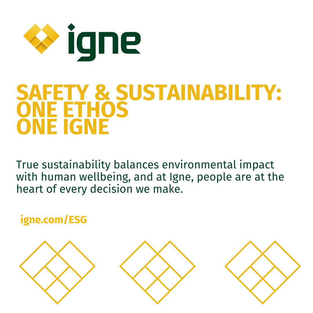 Sustainability starts with people.  At Igne, we believe true sustainability means protecting the planet and supporting our people.  Safety, wellbeing and responsibility are in everything we do.
#OneIgne
igne.com/about/esg
#SafetyAndSustainability #ESG #ResponsibleBusiness