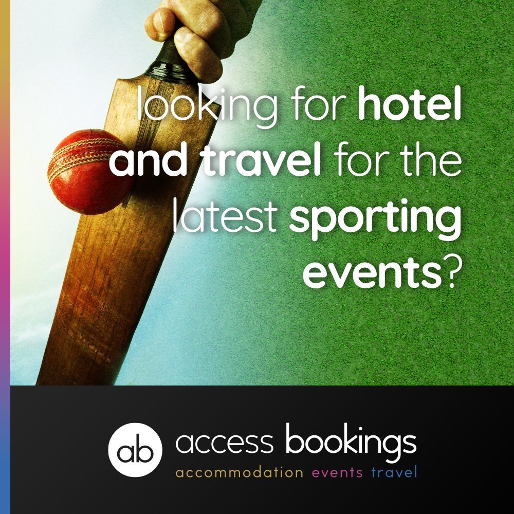 Catching the latest sporting events? 🏏 Get your accommodation and travel sorted in one swing with the a-team! Get in touch now on 📞+44(0)1543 272 575 or 📧contactus@accessbookings.com 

#Sports #AccessBookings #Accommodation #Championships