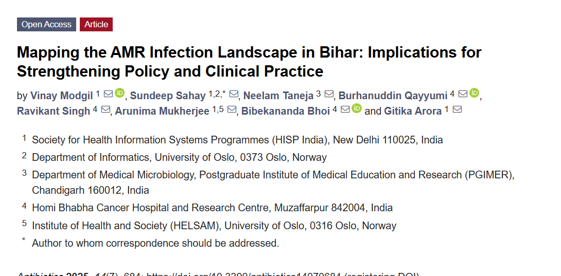 ICARS_global's tweet image. 📚 Today's #MondayRead dives into the #AMR crisis in #Bihar, India.
📊 Based on 48K+ samples (2022–2024) from 5 public hospitals, the study reveals resistance to key antibiotics & MRSA rates >65% in some sites.
💻 Introducing digital workflows led to a 4x rise in culture…