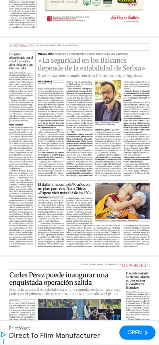 miguelroan1's tweet image. Gracias a @consuldesmelle por la entrevista en la @lavozdegalicia.
Ampliación, Kosovo, protestas en Serbia, política y economía local.