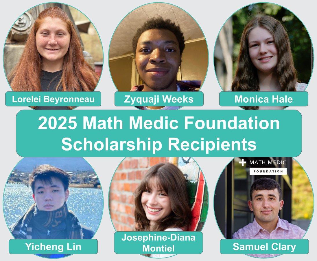 MathMedic's tweet image. The Math Medic Foundation is proud to announce our 2025 Spring scholarship and grant recipients! Meet the inspiring students and teachers we're honored to support by reading the full announcement on the MMF Blog (link in bio) #MathMedic #MathMedicFoundation #scholarship #equity
