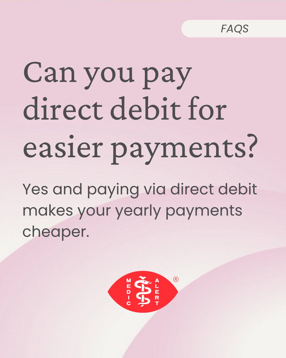💡 Making membership easier and more affordable
Yes, you can pay by direct debit! It’s not only simpler, it also saves you money on your annual fee.

🛡️ Your safety, always in reach
💷 Peace of mind, for less

#MedicAlertUK #WearYourConfidence