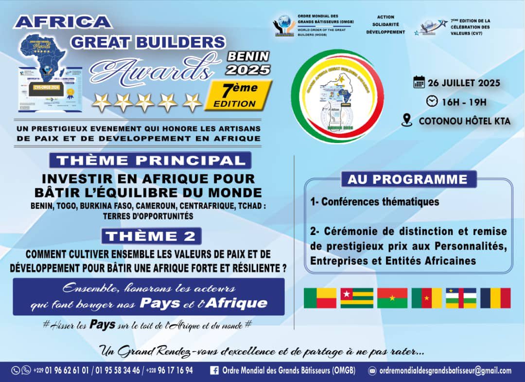 Mon nouveau Prix International. Hommage à toute la jeunesse centrafricaine et africaine qui croit au développement réel.
Rendez-vous à #Cotonou au #Benin vers la fin du mois de juillet.
#Centrafrique #Afrique