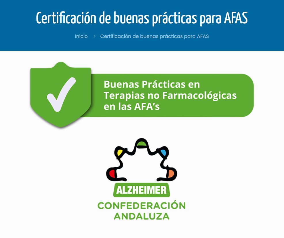 Confederación Andaluza de Alzheimer (@confeafa) on Twitter photo 🔴 Te recordamos que <a href="/ConFEAFA/">Confederación Andaluza de Alzheimer</a> es la primera entidad de su naturaleza reconocida en España para certificar calidad en la aplicación de terapias no farmacológicas.
En nuestra web puedes encontrar información sobre el procedimiento y las tarifas
▶ ow.ly/y0XR50Ssj7Z 🔴 Te recordamos que <a href="/ConFEAFA/">Confederación Andaluza de Alzheimer</a> es la primera entidad de su naturaleza reconocida en España para certificar calidad en la aplicación de terapias no farmacológicas.
En nuestra web puedes encontrar información sobre el procedimiento y las tarifas
▶ ow.ly/y0XR50Ssj7Z