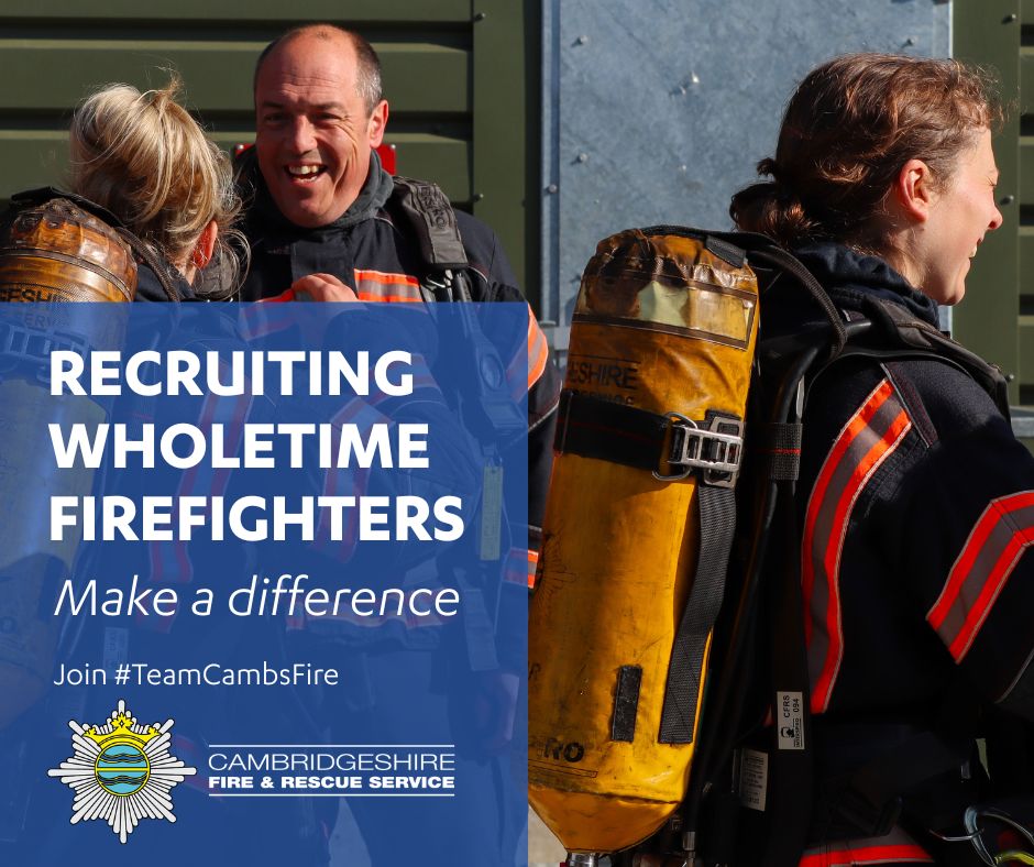 cambsfrs's tweet image. We hope you enjoyed getting an insight into the role of a firefighter last week!
There's now only one week to go until wholetime firefighter applications open! 👨🚒👩🚒
You can register your interest online: orlo.uk/vlrTx