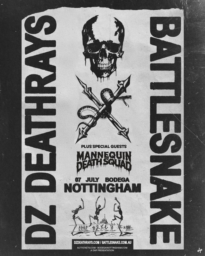 Nottingham! Our #GigOfTheDay is <a href="/DZDEATHRAYS/">DZ DEATHRAYS</a> DZ Deathrays and Battlesnake at The Bodega <a href="/bodeganotts/">The Bodega</a>  - final few spaces on sale &gt;&gt;  allgigs.co.uk/view/artist/70…