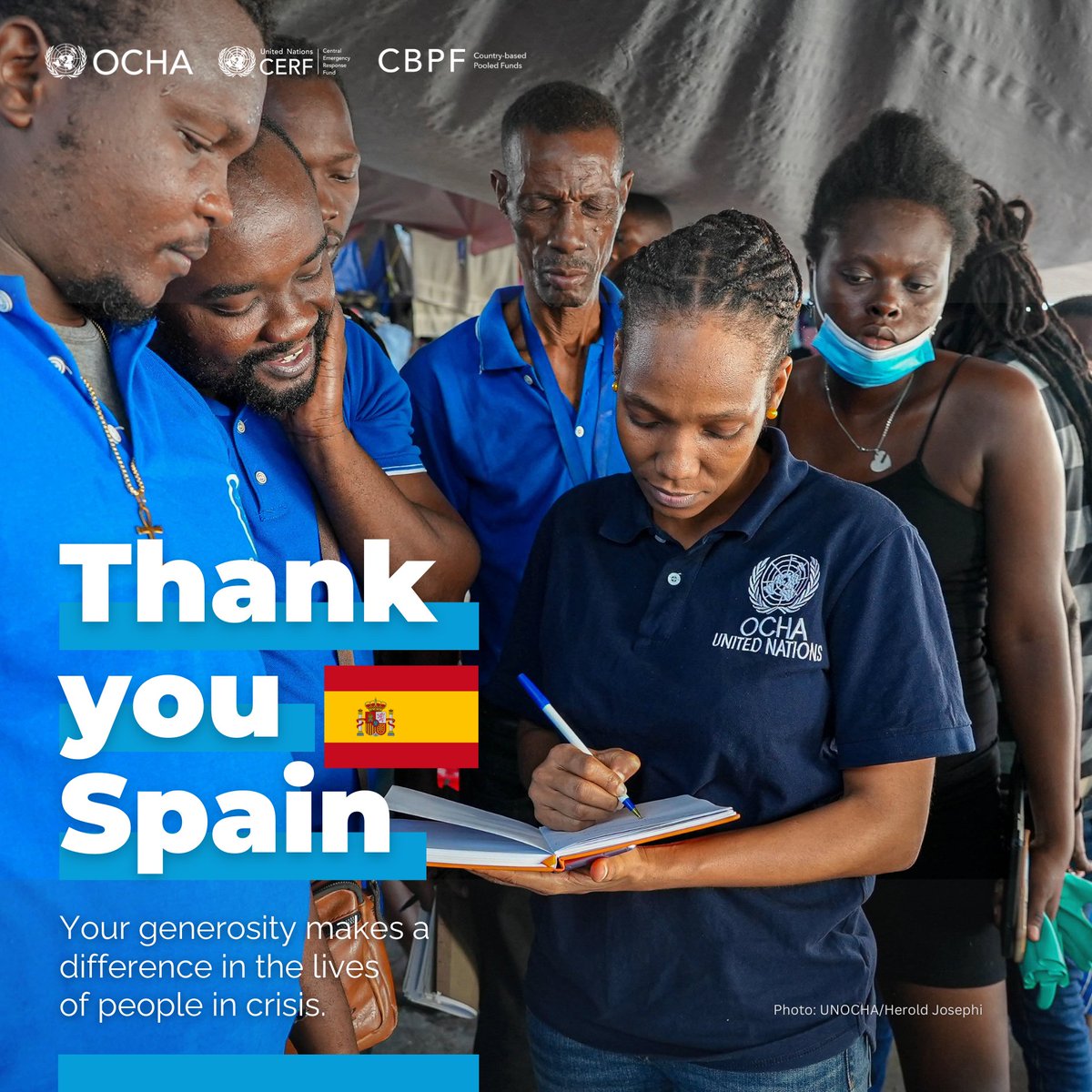 UN Humanitarian (@unocha) on Twitter photo #OCHAthanks Spain🇪🇸 for your generous contributions to <a href="/UNOCHA/">UN Humanitarian</a>, <a href="/UNCERF/">CERF - The UN's emergency fund</a> and <a href="/CBPFs/">PooledFunds_OCHA</a>.
From Latin America and Ukraine to the Horn of Africa and the Middle East, your solidarity helps deliver life-saving aid to millions of people who need it most.
Together, we #InvestInHumanity #OCHAthanks Spain🇪🇸 for your generous contributions to <a href="/UNOCHA/">UN Humanitarian</a>, <a href="/UNCERF/">CERF - The UN's emergency fund</a> and <a href="/CBPFs/">PooledFunds_OCHA</a>.
From Latin America and Ukraine to the Horn of Africa and the Middle East, your solidarity helps deliver life-saving aid to millions of people who need it most.
Together, we #InvestInHumanity