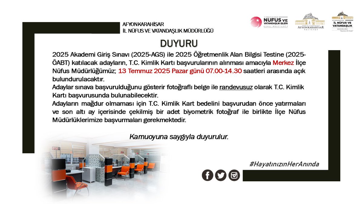 📢 ÖSYM SINAV DUYURUSU!  
(2025-AGS/2025 ÖABT)

<a href="/TCNufus/">Nüfus ve Vatandaşlık İşleri Genel Müdürlüğü</a>
<a href="/AfyonValiligi/">T.C. Afyonkarahisar Valiliği</a>
<a href="/OSYMbaskanligi/">ÖSYM</a>
#HayatınızınHerAnında