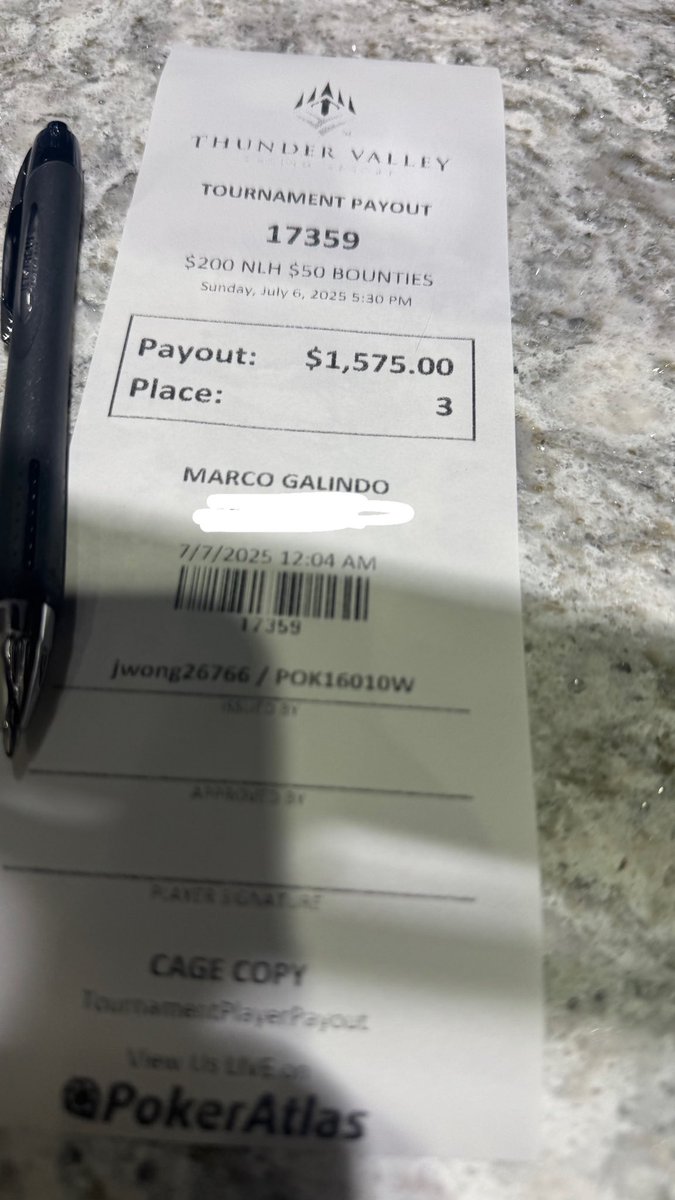 poker_marcog's tweet image. Chopped the Sunday night bounty @TVPokerRoom tonight in 3rd place for $1575 + 7 bounties. 1 bullet, $200 into $1975 for a solid weekend. No one does tournaments better than Thunder. @Thunder_Valley
