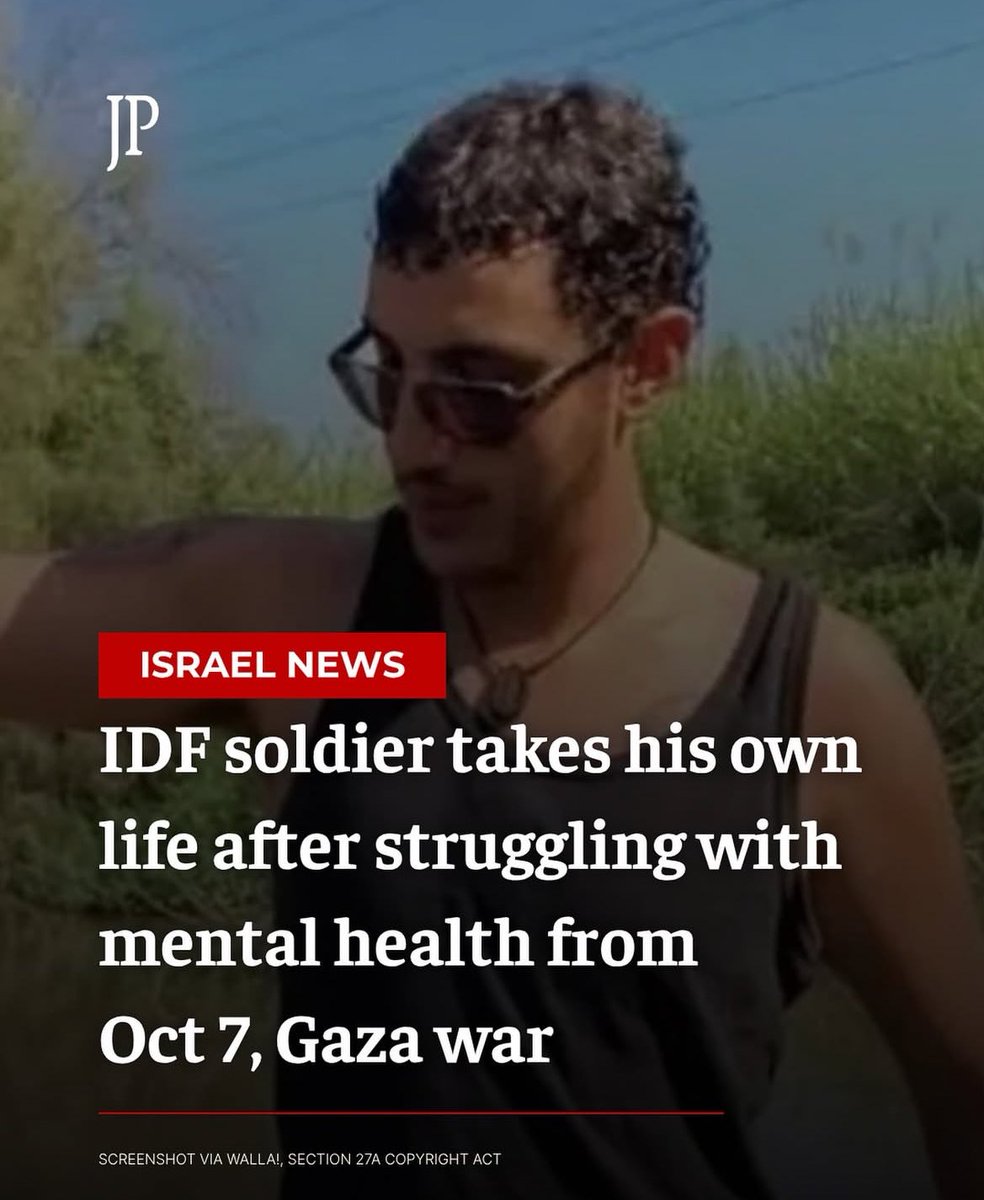 IDF soldier Daniel Edri took his own life after months of mental anguish following his service in Gaza and Lebanon.
“I can’t stop smelling the bodies,” he told his mother before his death. 🕯️❤️‍🩹