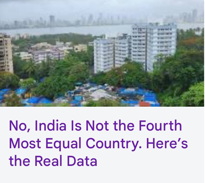 BJP is tom-toming a World Bank report that says India has 4th LEAST INEQUALITY — between Adani Ambani and you/me! 
It is based on Gini Coefficient  of Consumption, NOT Income
 — which distorts the whole analysis. 
Consumption inequality hides disparities! 
theraisinahills.com/inequality-ind…