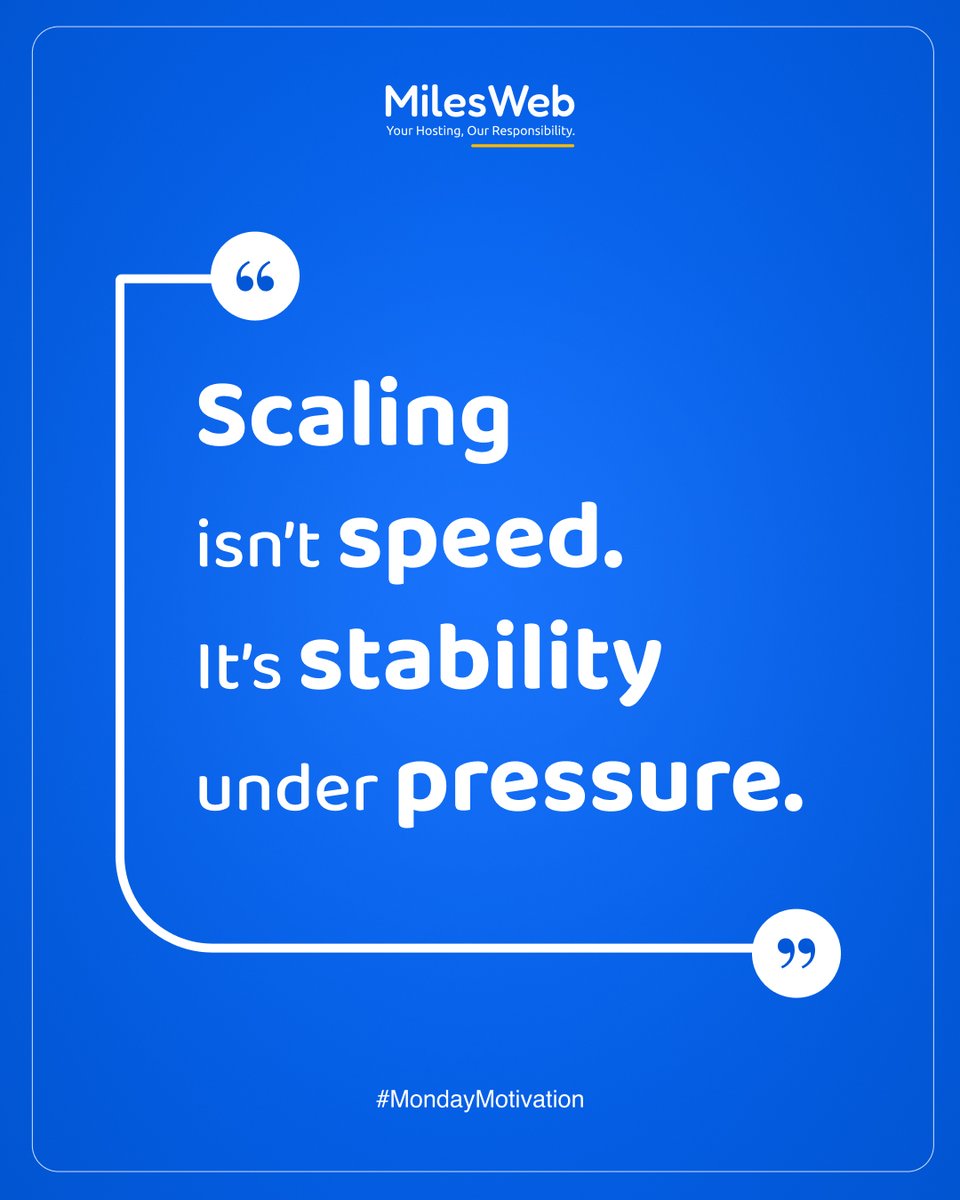 Scalability isn’t about speed, it’s about how calm you stay when the pressure hits. 💡⚙
Start your day with focus, not frenzy. 🧘♂💼
#tuedaymotivation #scalablesuccess #stabilitymatters  #leadershipgoals #techlife #startstrong #mindsetmatters #milesweb