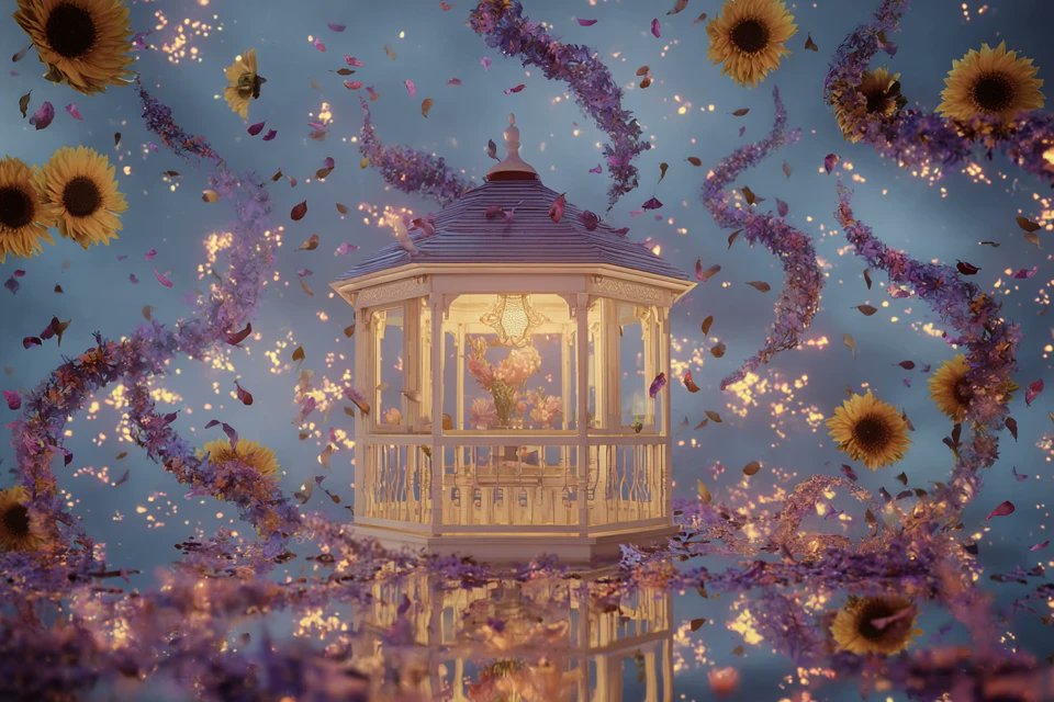 Prompt share: Bloomcore

💬Prompt:
6. [SUBJECT] framed in a Bloomcore Reverie Garden, where oversized blossoms and fluid floral lines dominate the composition. Use hyper-saturated [COLOR1] petals and soft [COLOR2] shadows to evoke a surreal floral world.

Check ATLs for