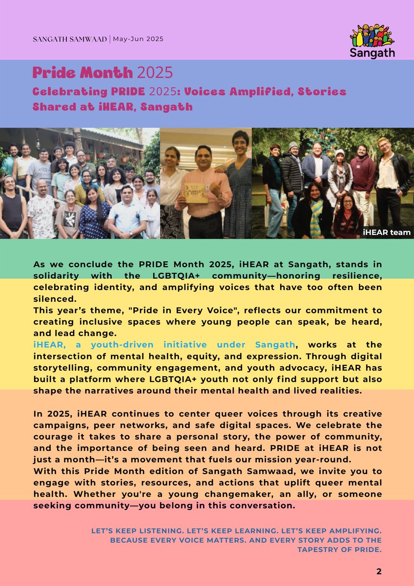 SangathIndia's tweet image. @SangathIndia is thrilled to announce the release of the second edition of the Sangath QR Newsletter — #SangathSamwaad!
🫴 We invite you to take part in our journey as we steer towards innovations, challenges, and conversations.
🔗Read the full here: sangath.in/resource