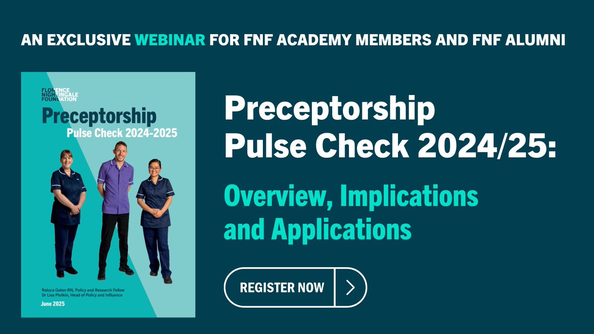 Florence Nightingale Foundation (@fnightingalef) on Twitter photo #FNFMembers and #FNFAlumni, join us for a webinar on 16 July, 12.30pm. We'll share insights from the Preceptorship Pulse Check 2024/2025 and discuss its implications with a panel of experts, including <a href="/n_gillknight/">Gillian knight</a> & <a href="/ariel_lanada/">Ariel Lanada</a>.Â
➡️ Register now at tinyurl.com/y25u75y2 #FNFMembers and #FNFAlumni, join us for a webinar on 16 July, 12.30pm. We'll share insights from the Preceptorship Pulse Check 2024/2025 and discuss its implications with a panel of experts, including <a href="/n_gillknight/">Gillian knight</a> & <a href="/ariel_lanada/">Ariel Lanada</a>.Â
➡️ Register now at tinyurl.com/y25u75y2
