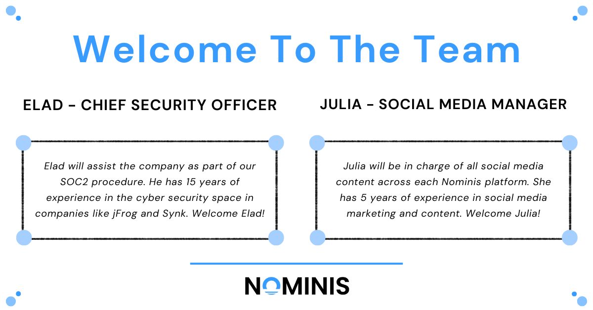 NOMINIS - Web3 Compliance & Threat Management (@nominisio) on Twitter photo Welcome to <a href="/nominisio/">NOMINIS - Web3 Compliance & Threat Management</a>!
🔐 Elad, Chief Security Officer.
📱Julia, Social Media Manager.
Exciting times ahead.
#Nominis #TeamUpdate #CryptoSecurity Welcome to <a href="/nominisio/">NOMINIS - Web3 Compliance & Threat Management</a>!
🔐 Elad, Chief Security Officer.
📱Julia, Social Media Manager.
Exciting times ahead.
#Nominis #TeamUpdate #CryptoSecurity