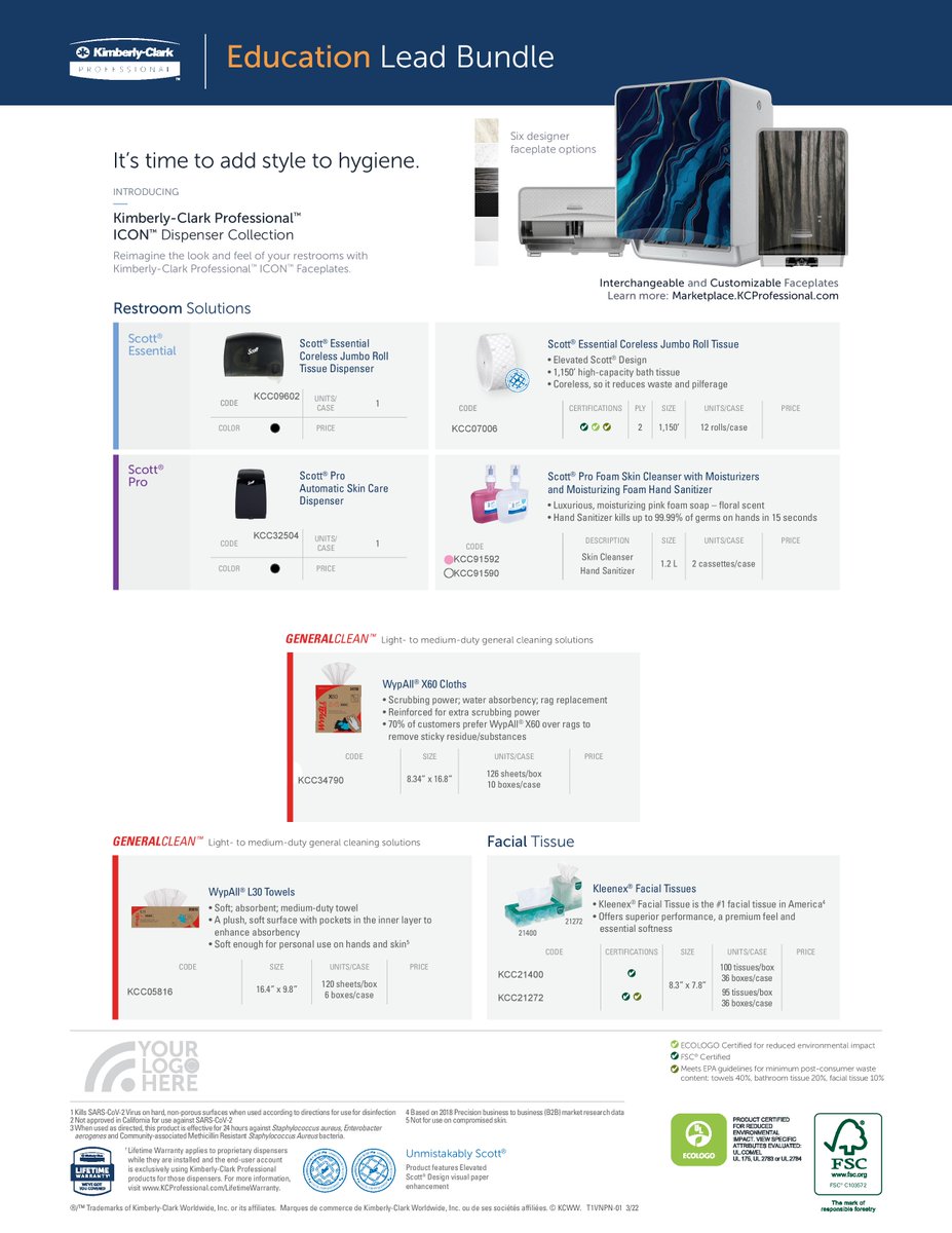 Support a healthier school year with Kimberly-Clark Professional®’s Education Bundle, featuring trusted solutions from Scott®, WypAll®, and Kleenex®. Clean, stock, and simplify every space in your school. Customize with designer faceplates too!

shop.richteronline.com/richter/Search…