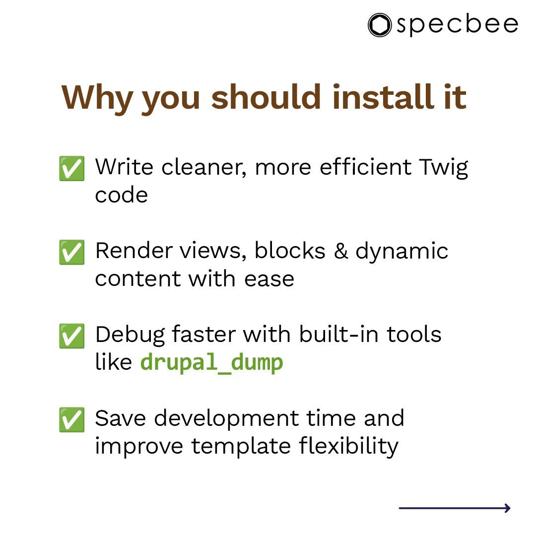 specbee's tweet image. Presenting Module Mondays and the first module featuring in our series - the Drupal Twig Tweak module.
#MondaysForLearning #ModuleMondays #TwigTweak