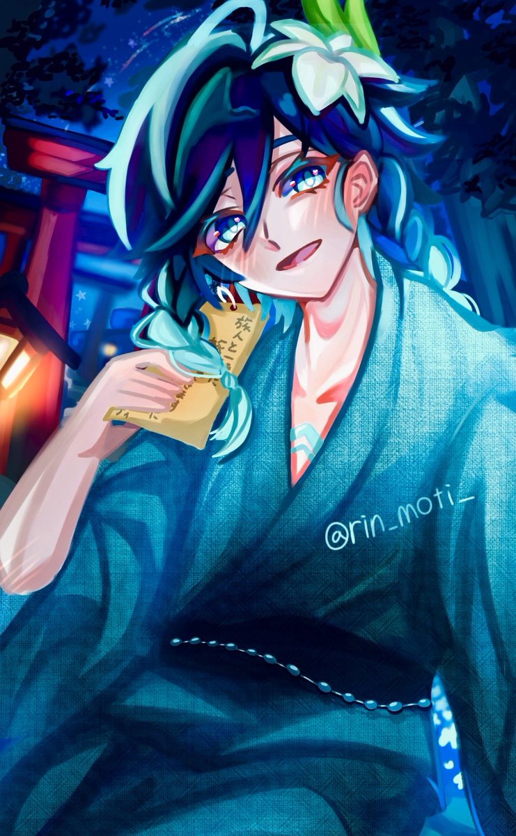 rin_moti_'s tweet image. 七夕🎋✨
#ウェンティ #七夕 #venti #GenshinImpact