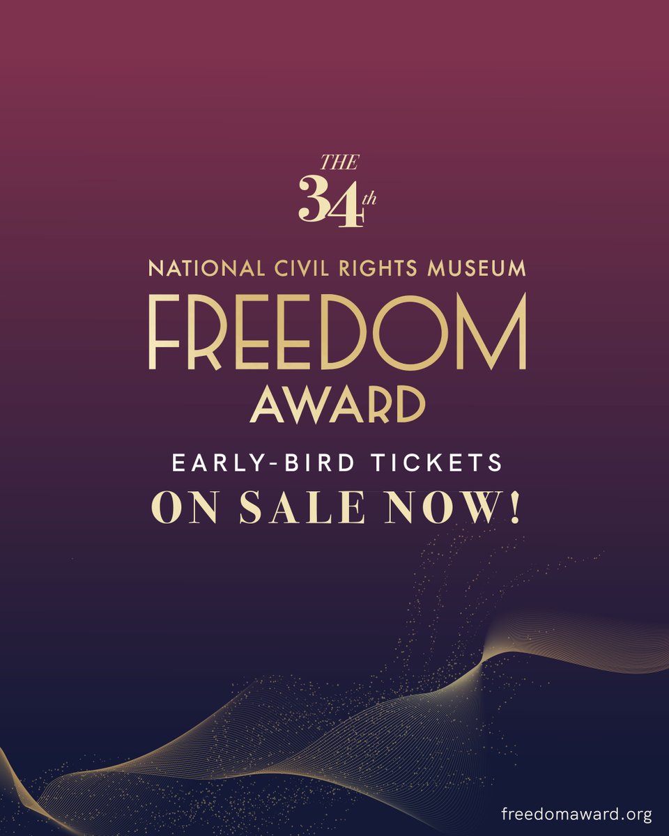 NCRMuseum's tweet photo. Mark your calendars for October 16! Join us for the 34th Freedom Award, honoring those who inspire positive social change. Don't miss out on Early Bird Tickets available for a limited time only.

➡️: https://t.co/xm28V8oCyf https://t.co/VvYoYUivQM