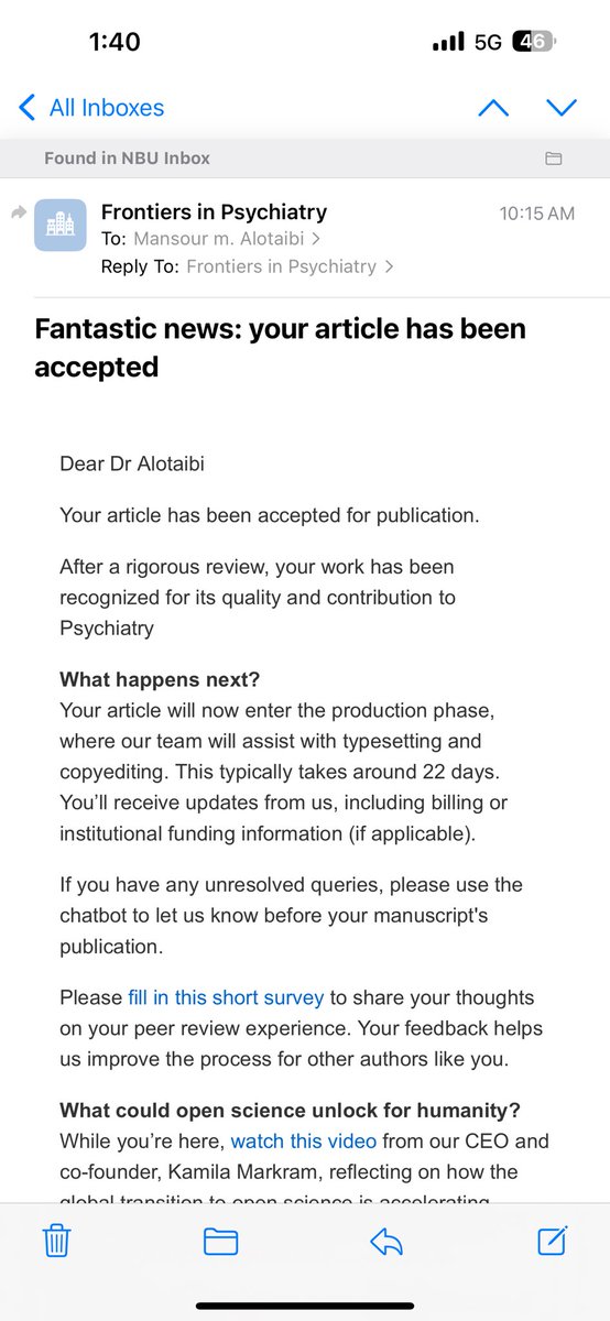 ولله الحمد والفضل، تم قبول بحثنا في مجلة Frontiers in Psychiatry عن التحديات في توفر أدوية تشتت الانتباه وفرط الحركة في المملكة. في هذا البحث، سلطنا الضوء على ابرز التحديات في النظام الصحي وفي توفر الادويه الضرورية لمعالجة اعراض المرض. 

شكر جزيل وتقدير خاص لفريق العمل.
