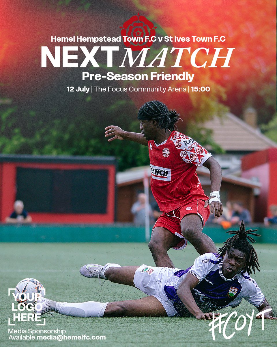 Another pre-season challenge for the Tudors as we welcome St. Ives Town to the Focus! 🏠

Tickets available using the link below! 

🎟️ hemelfc.ticketco.shop

#COYT