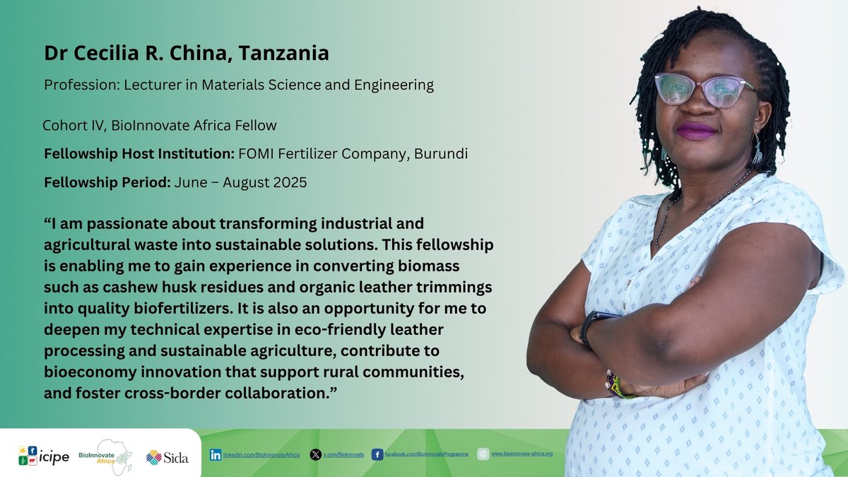 BioInnovate Africa (@bioinnovate) on Twitter photo As part of her <a href="/BioInnovate/">BioInnovate Africa</a> Africa Fellowship for #WomenScientists, Dr Cecilia China is researching how cashew husks & leather trimmings can be converted into #biofertilizers that restore soil nutrients & support smallholder #farmers. She is currently undertaking her #fellowship As part of her <a href="/BioInnovate/">BioInnovate Africa</a> Africa Fellowship for #WomenScientists, Dr Cecilia China is researching how cashew husks & leather trimmings can be converted into #biofertilizers that restore soil nutrients & support smallholder #farmers. She is currently undertaking her #fellowship
