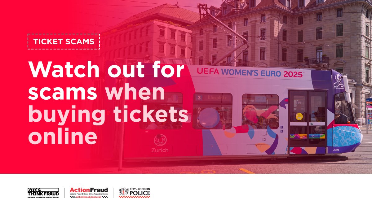Dorset Police Cyber Protect (@dp_cybercrime) on Twitter photo ⚽ Hoping to get tickets for the Women's EURO 2025 final?
🎫Remember to only buy tickets from official sites like the <a href="/WEURO2025/">UEFA Women's EURO 2025</a> website.
🔗 Find out more orlo.uk/ARkgR ⚽ Hoping to get tickets for the Women's EURO 2025 final?
🎫Remember to only buy tickets from official sites like the <a href="/WEURO2025/">UEFA Women's EURO 2025</a> website.
🔗 Find out more orlo.uk/ARkgR