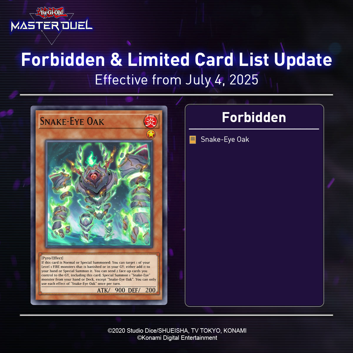 YGOMasterDuel's tweet image. In case you missed it, the new Forbidden & Limited List is now in effect in #YuGiOhMASTERDUEL!
For more information, please check your in-game notifications.
