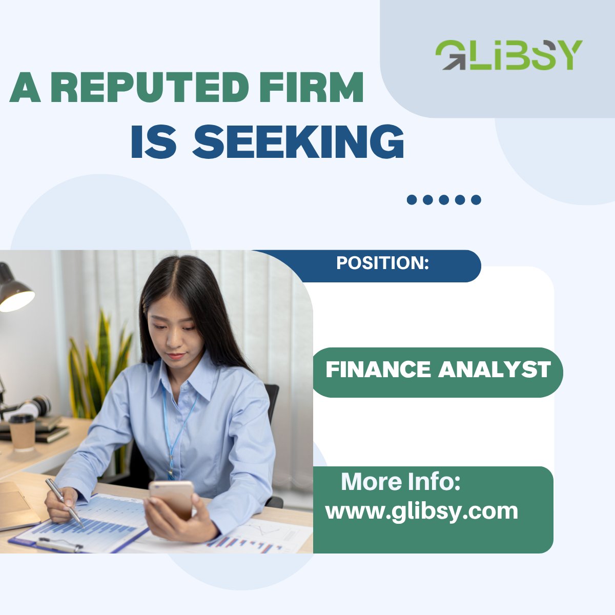 glibsy's tweet image. Apply Now!
Link: glibsy.com/in/en/jobs/686…
#hiringalert #HiringNow #financeanalyst  #financeanalystjobs