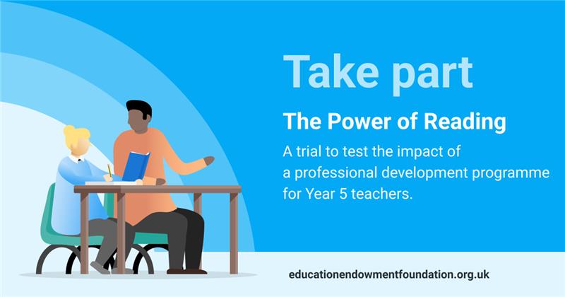 📢Calling all primary school teachers! The EEF is trialling the impact of The Power of Reading, a PD programme supporting you to create a high-quality English curriculum: educationendowmentfoundation.org.uk/projects-and-e…