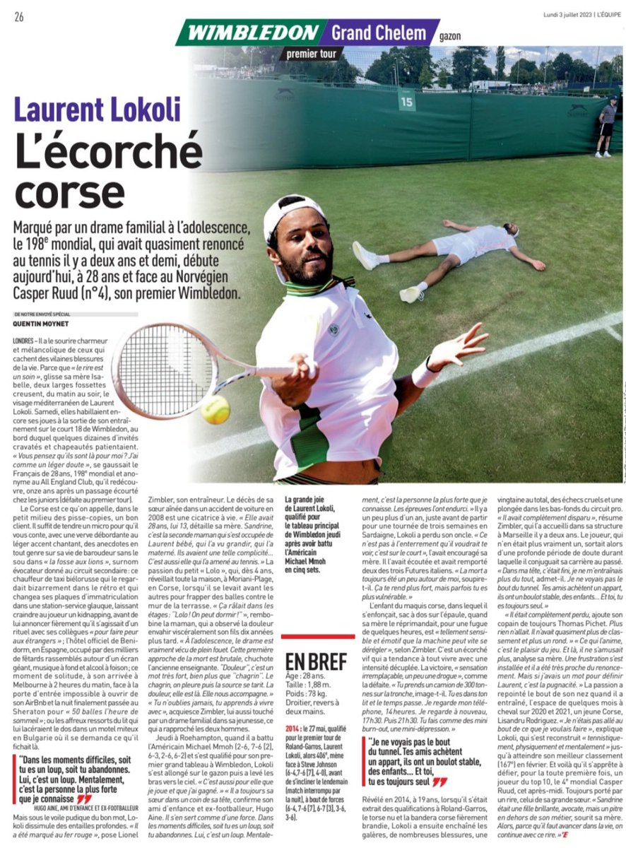 L'annonce de la fin de carrière à venir de Laurent Lokoli, c'est l'occasion de (re)lire le portrait d'un écorché vif, dont la vie a été profondément bouleversée à l'adolescence.