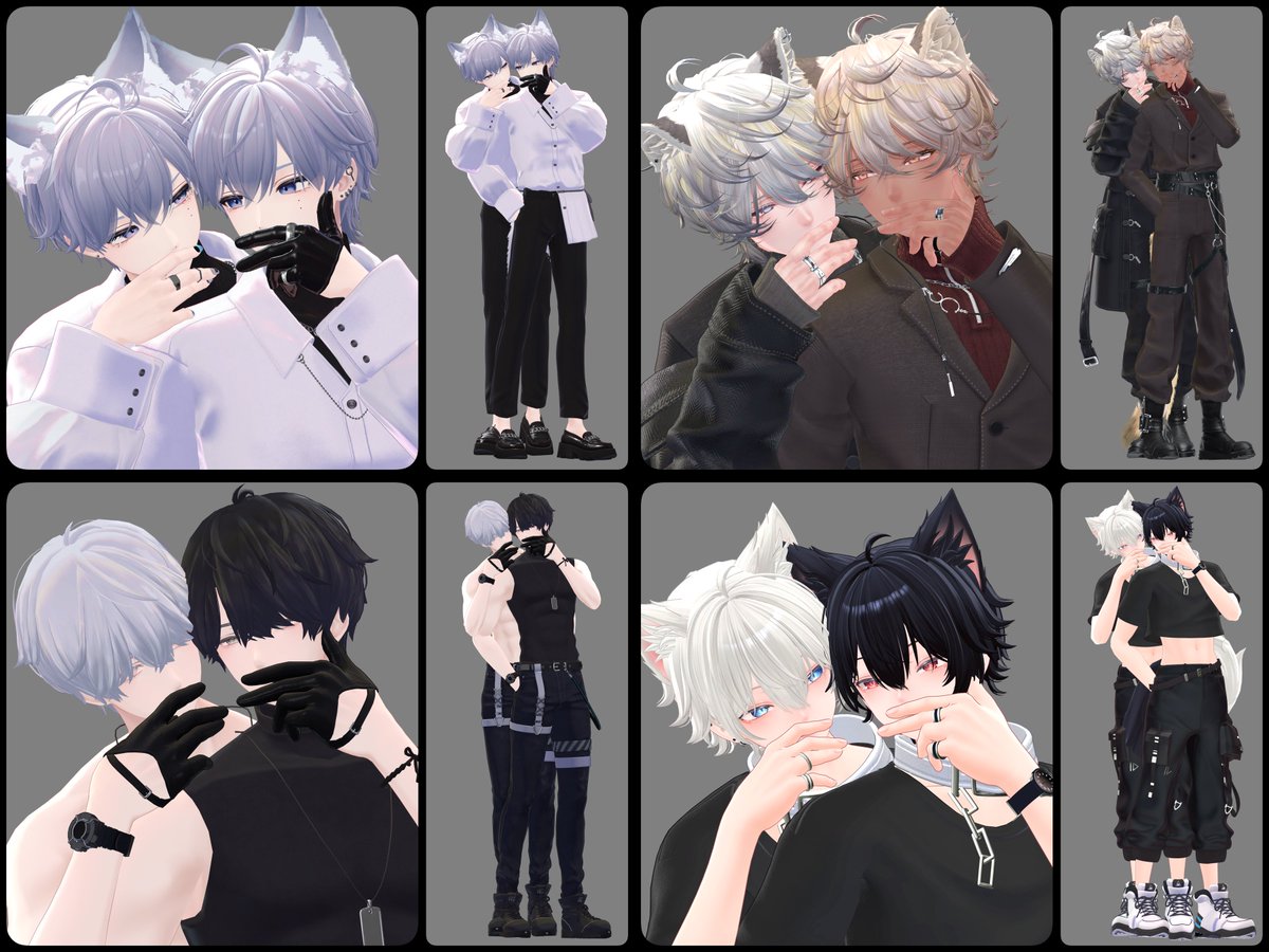 【告知】
 #PoyoLab の今月の無料ポーズは
シガーキス🚬💋ペアポーズです‼️

諸々の事情で4アバターしか対応出来てません！(デフォの顔のサイズだと干渉する等）

サムネが出来次第公開するのでチェックしといてください〜✍️
近日中に商品ページ公開されます‼️