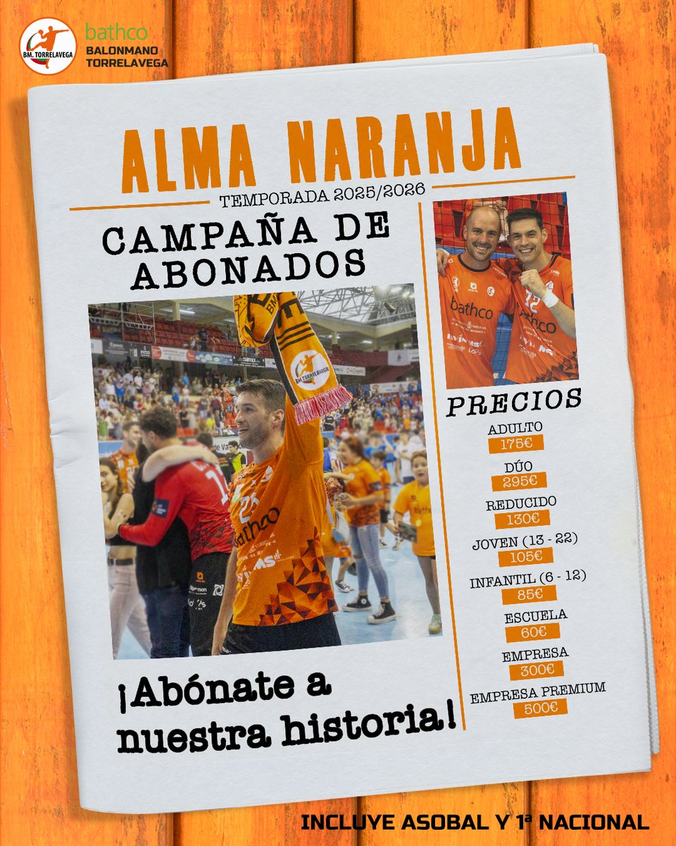 🧡 CAMPAÑA DE ABONADOS 🧡

🔛 Abierto el plazo de renovaciones para una temporada donde dejarnos el #AlmaNaranja en <a href="/ASOBAL/">ASOBAL</a> 

📰 No esperes a verlo en las noticias, ¡abónate!