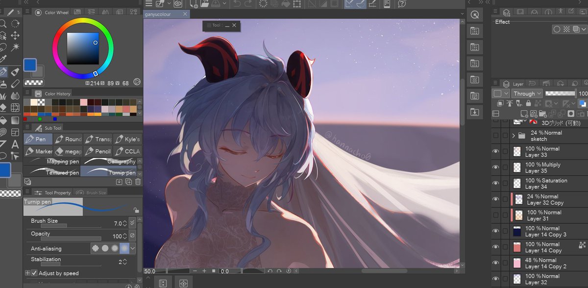 hannacho0's tweet image. might be doing smth (finally getting around to the ganyu drawing that i promised like...5 months ago)