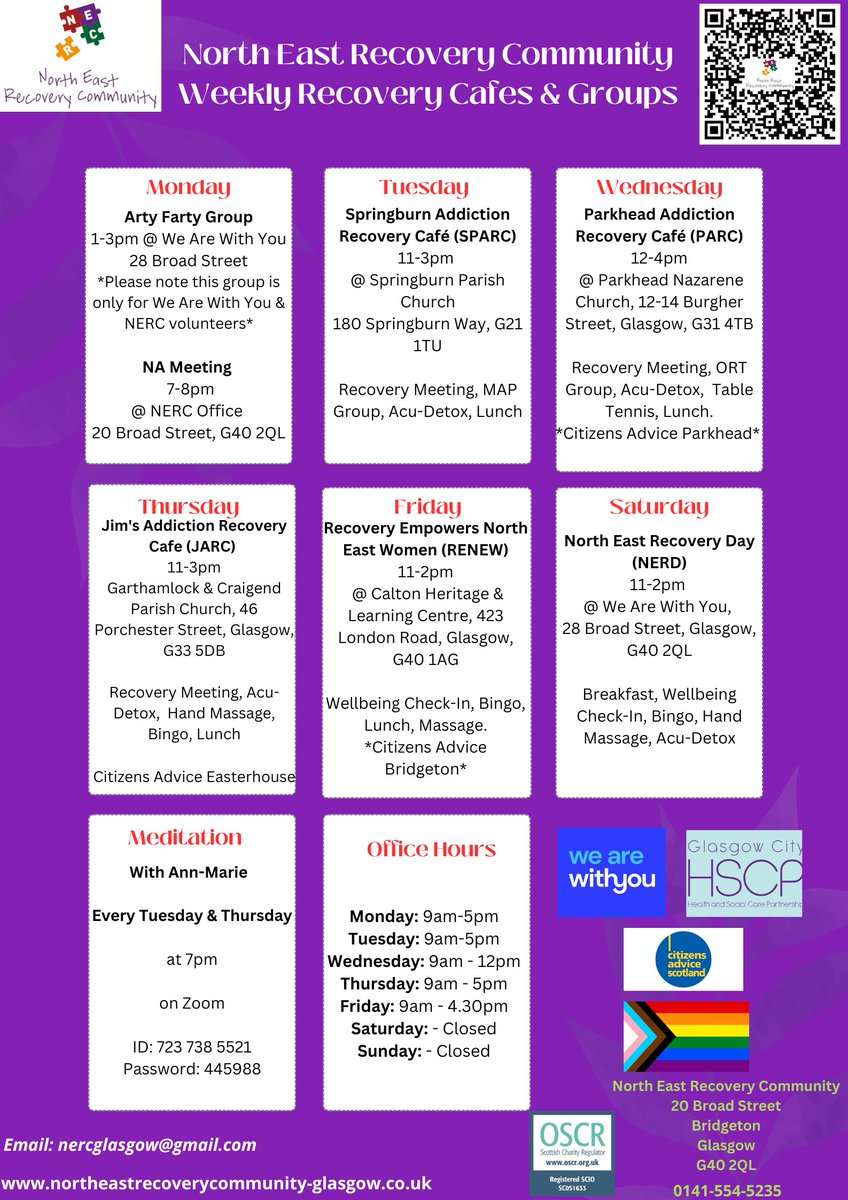 What's on at NERC this week <a href="/GCHSCP/">Glasgow City HSCP</a> <a href="/GlasgowCityADP/">GlasgowCityADP</a>