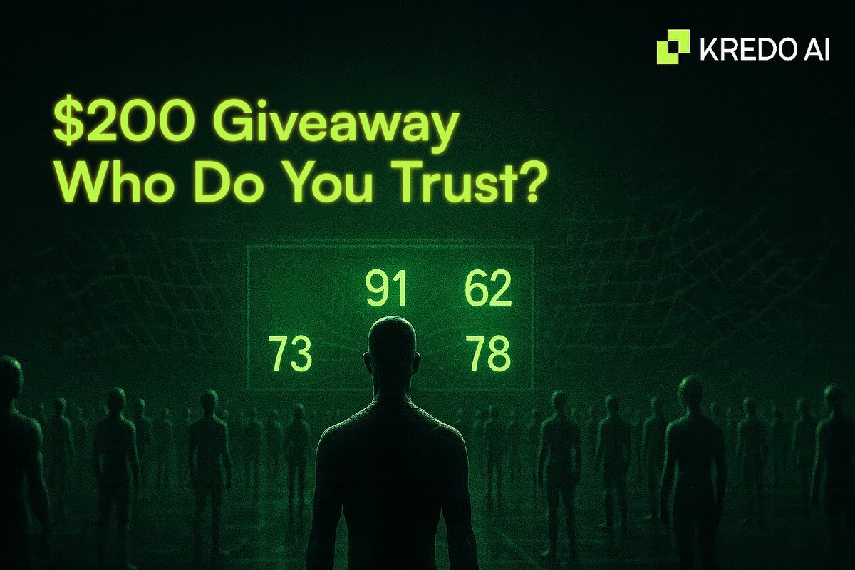 🚨 $200 GIVEAWAY: SHOW US WHO YOU TRUST 🚨  

At Kredo, we don't just listen to AI agents. 
We score them. Now it's your turn.  
Who’s your favorite AI agent on Twitter?  

1) Comment below:  
Your favorite AI agent &amp; why you trust them  
2) Quote Tweet + Like this post
3) Tag