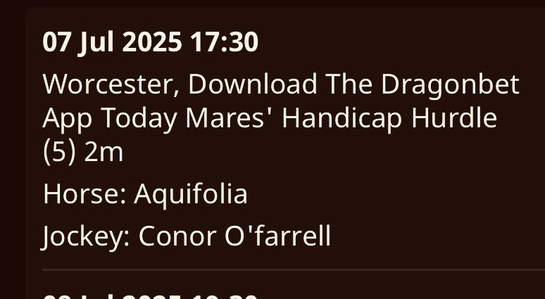 Kieran Fitzgerald (@tensplenty1) on Twitter photo 1 Runner for Team <a href="/Neil_Mulholland/">Neil Mulholland</a> <a href="/WorcesterRaces/">Worcester Racecourse</a> today Jockey 🏇 <a href="/CoFarrell20/">Conor O Farrell</a> Best of Luck 🤞 <a href="/Conoroneill83/">Conor O'Neill</a> <a href="/Kieramul/">Kiera Mulholland</a> <a href="/brianfmul/">Brian Mulholland</a> <a href="/Paul_Horses1st/">The Wicket Chicken</a> <a href="/Stevo05946874/">Stevo</a> <a href="/JoeSeward1/">Joe Seward</a> <a href="/vinnygrennan/">Vinny Grennan</a> <a href="/WeaverRacing/">Patrick Weaver</a> <a href="/padawanJonathan/">Jonathan Whymark</a> <a href="/dave2482/">Dave</a> <a href="/william74386052/">william slattery</a> <a href="/SarahKeys2/">Sarah Keys</a> <a href="/mikeshorsetalk/">Mike Newell</a> 1 Runner for Team <a href="/Neil_Mulholland/">Neil Mulholland</a> <a href="/WorcesterRaces/">Worcester Racecourse</a> today Jockey 🏇 <a href="/CoFarrell20/">Conor O Farrell</a> Best of Luck 🤞 <a href="/Conoroneill83/">Conor O'Neill</a> <a href="/Kieramul/">Kiera Mulholland</a> <a href="/brianfmul/">Brian Mulholland</a> <a href="/Paul_Horses1st/">The Wicket Chicken</a> <a href="/Stevo05946874/">Stevo</a> <a href="/JoeSeward1/">Joe Seward</a> <a href="/vinnygrennan/">Vinny Grennan</a> <a href="/WeaverRacing/">Patrick Weaver</a> <a href="/padawanJonathan/">Jonathan Whymark</a> <a href="/dave2482/">Dave</a> <a href="/william74386052/">william slattery</a> <a href="/SarahKeys2/">Sarah Keys</a> <a href="/mikeshorsetalk/">Mike Newell</a>