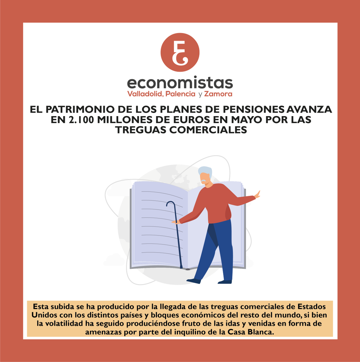 "El patrimonio de los planes de pensiones avanza en 2.100 millones de euros en mayo por las treguas comerciales"

<a href="/elEconomistaes/">elEconomista.es</a>  👉shorturl.at/mA9nT

#ECOnomistasVAlor