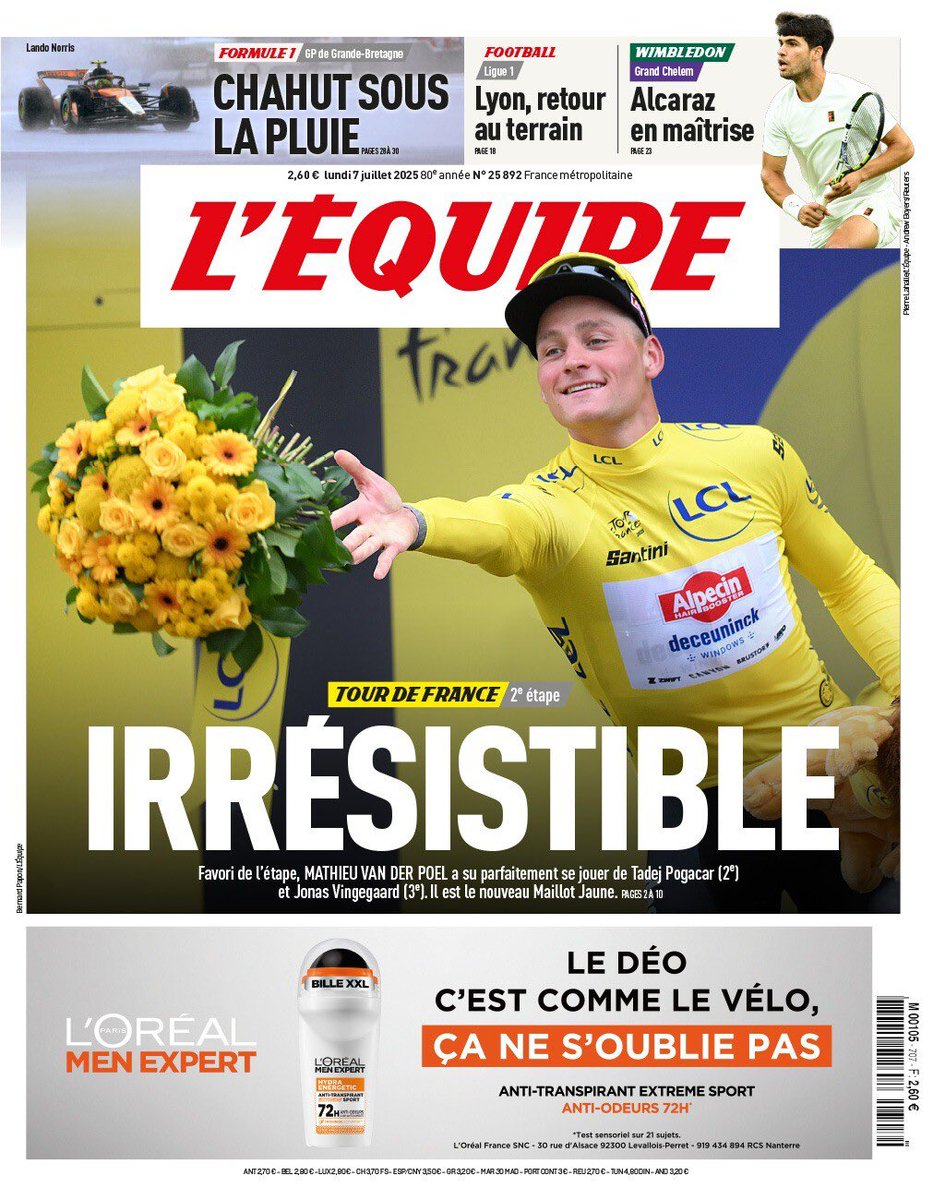 Irrésistible, oui 💛 #MVDP #TDF2025