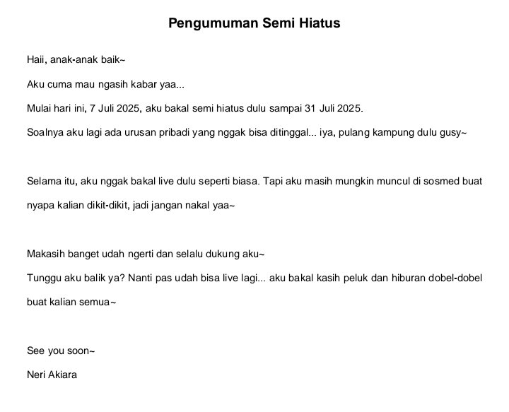 Jangan nakal nakal yaa sayang~
See you soon💜