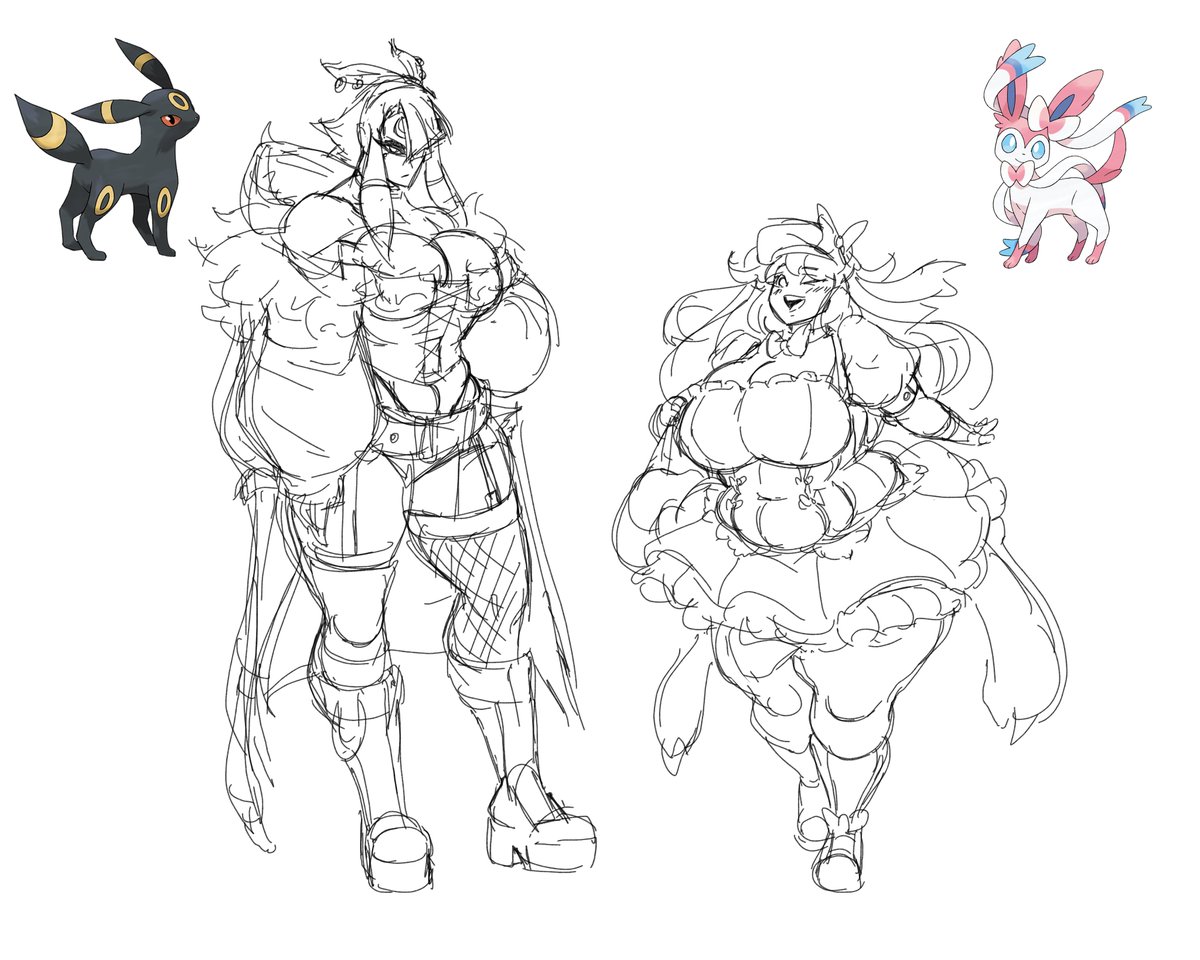 just an Umbreon x Sylveon doodle ♥️