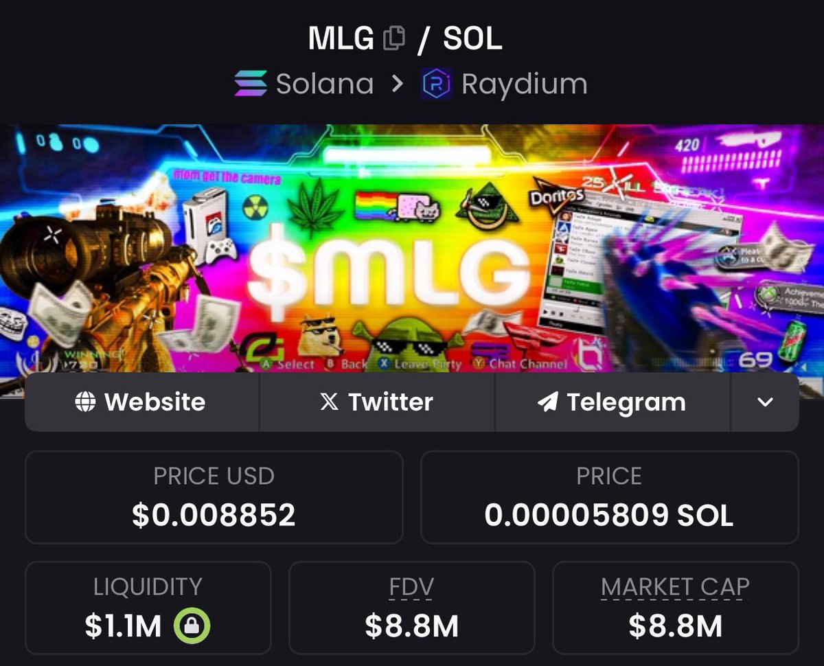 $MLG will be so obvious in hindsight

it’s held floor around 8-12M for months now, i honestly believe it’s gonna get extremely nasty soon, already seeing it pop up all over tiktok &amp; IG bringing in a ton of potential new holders 

super comfy in this one 🫶