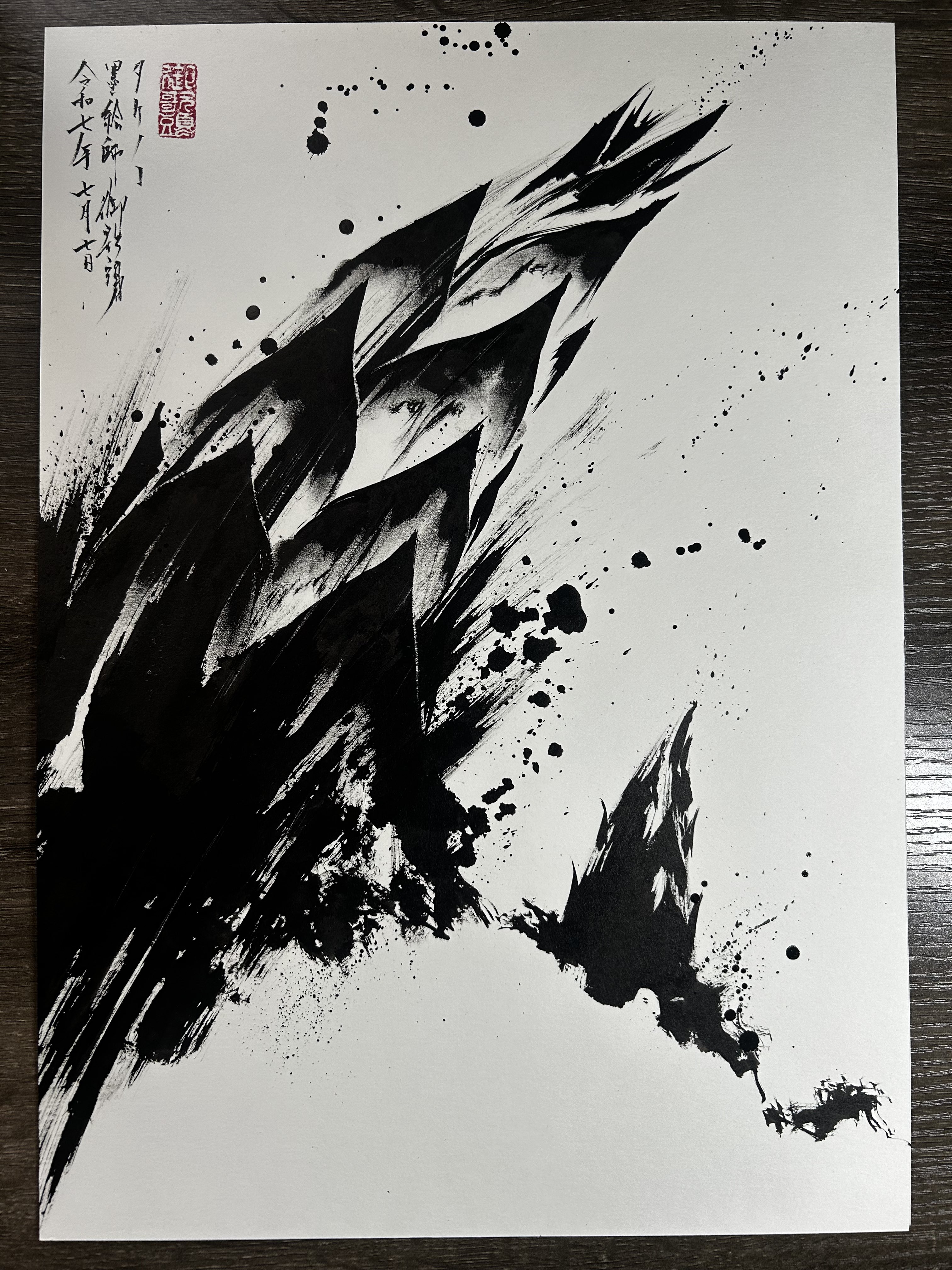 墨絵師 御歌頭(okazu) | 風神・雷神。 Wind god/Thunder god