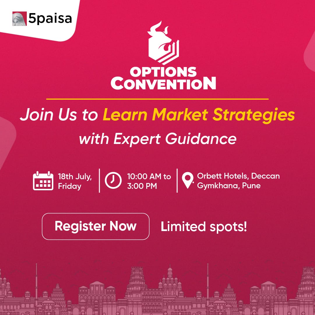 5paisa's tweet photo. What’s the right strategy at the right time?
Get the answers live at the 5paisa Options Convention where traders meet insights.
📍Come meet us in Pune and connect with traders live!
Register Now: __https://t.co/MKg1fA1b4e
#5paisa #OptionsConvention #TradeMadeEasy #OptionsTrading #StockMarketIndia #Pune